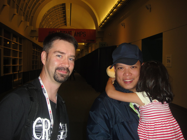 Wishing I brought my family with me while chilling with fellow panelist- super producer/DJ, Kid Koala.
