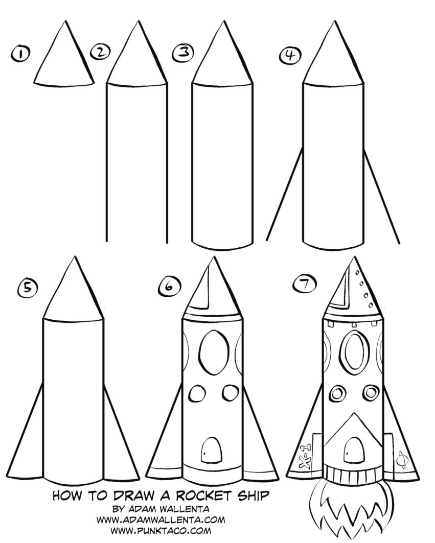 How To Draw a Rocket Ship! Adam Wallenta